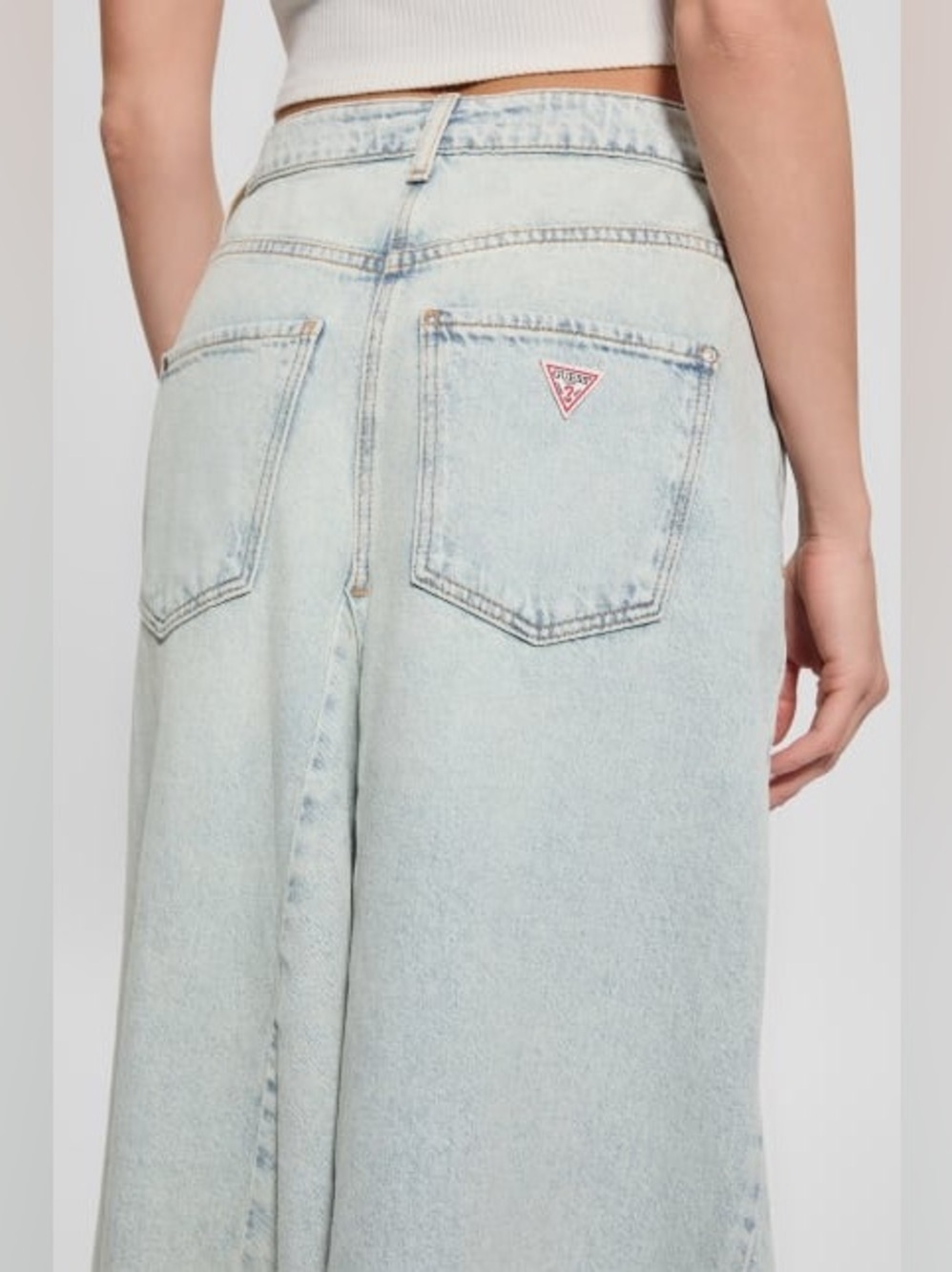 New GUESS Eco Paneled Denim Maxi Skirt SZ 28 - Picture 3 of 5